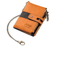 Carregar imagem no visualizador da galeria, Carteira Masculina de Couro Genuíno Jeep + Brindes marrom