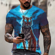 Carregar imagem no visualizador da galeria, Camiseta Masculina 3D Manga Curta Felines