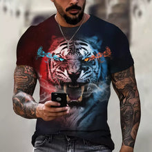 Carregar imagem no visualizador da galeria, Camiseta Masculina 3D Manga Curta Felines