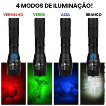 Carregar imagem no visualizador da galeria, Lanterna Tática Militar 4 em 1 Flash Multicolorido