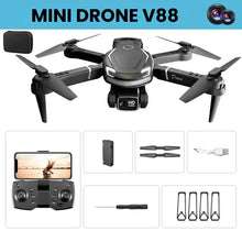 Carregar imagem no visualizador da galeria, Mini Drone Profissional V88 Câmera Dupla HD 8K Preto