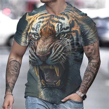 Carregar imagem no visualizador da galeria, Camiseta Masculina 3D Manga Curta Tiger Max
