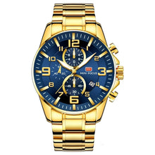 Carregar imagem no visualizador da galeria, Relógio Masculino Premium de Luxo - King Max Dourado e Azul
