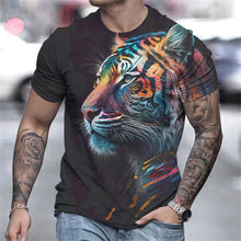 Carregar imagem no visualizador da galeria, Camiseta Masculina 3D Manga Curta Tiger Max