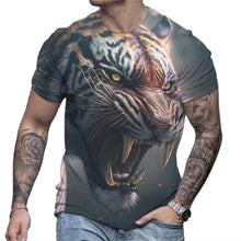 Carregar imagem no visualizador da galeria, Camiseta Masculina 3D Manga Curta Tiger Max