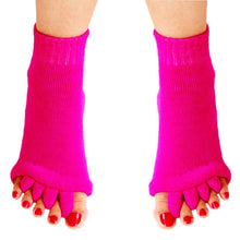 Carregar imagem no visualizador da galeria, Meia Corretora de Joanete Confortável - Alivium Rosa Choque