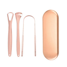 Carregar imagem no visualizador da galeria, Kit Raspador de Língua Profissional Original Ouro Rosé