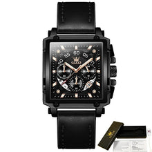 Carregar imagem no visualizador da galeria, Relógio de Luxo Masculino Quadrado Precision Prime Preto