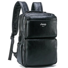 Carregar imagem no visualizador da galeria, Mochila Masculina de Couro Grande - Jeep Buluo Preto