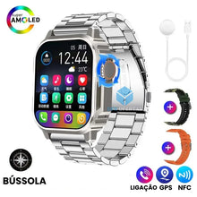 Carregar imagem no visualizador da galeria, Smartwatch Nfc Militar Multifuncional Premium - Ironmax Prata