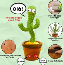 Carregar imagem no visualizador da galeria, Cacto Dançante e Falante Toca Música Repete a Fala Recarregável