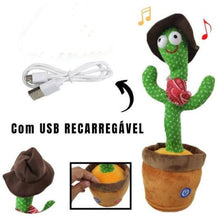 Carregar imagem no visualizador da galeria, Cacto Dançante e Falante Toca Música Repete a Fala Recarregável