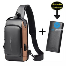 Carregar imagem no visualizador da galeria, Bolsa de Ombro com Sistema Antifurto e Carregamento Usb + Brindes cinza
