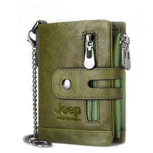 Carregar imagem no visualizador da galeria, Carteira Feminina de Couro Genuíno Jeep + Brindes verde
