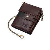 Carteira Masculina de Couro Genuíno Jeep + Brindes