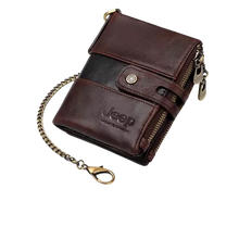 Carteira Masculina de Couro Genuíno Jeep + Brindes