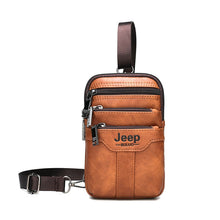 Carregar imagem no visualizador da galeria, Bolsa Masculina Transversal de Couro Jeep Original laranja
