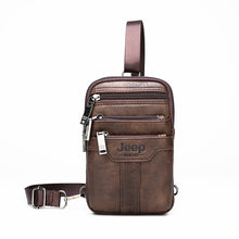 Carregar imagem no visualizador da galeria, Bolsa Masculina Transversal de Couro Jeep Original marrom
