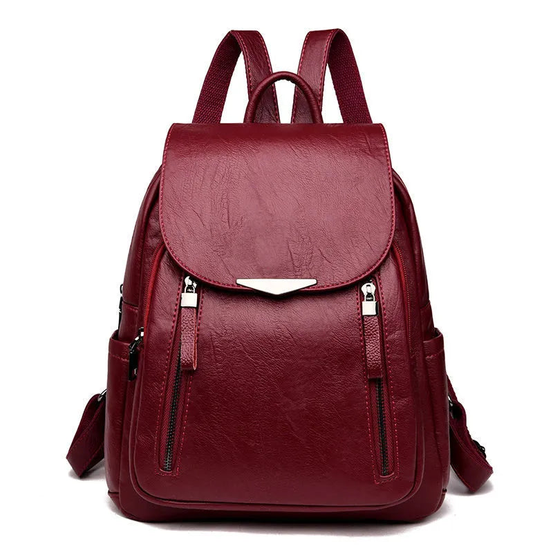 Mochila Feminina de Couro Chloe Vermelho