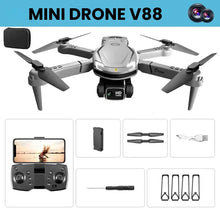 Carregar imagem no visualizador da galeria, Mini Drone Profissional V88 Câmera Dupla HD 8K Cinza
