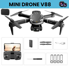 Mini Drone Profissional V88 Câmera Dupla HD 8K