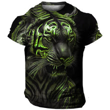 Carregar imagem no visualizador da galeria, Camiseta Masculina 3D Manga Curta Tiger Premium

