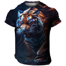 Carregar imagem no visualizador da galeria, Camiseta Masculina 3D Manga Curta Tiger Premium
