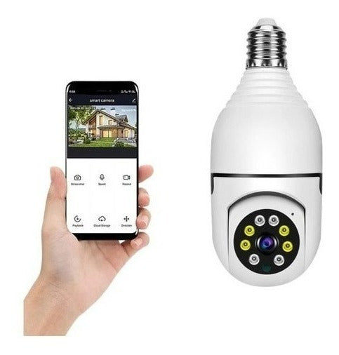 Câmera Giratória 360° Wifi Full Hd Com Visão Noturna